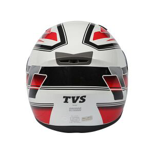 TVS Helmet Full Face White/Red  Graphic Design for Extra Style